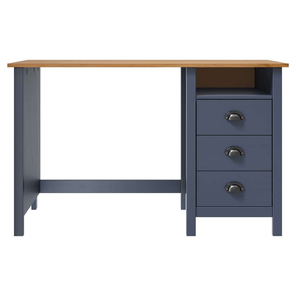 Bureau Hill Range met 3 lades 120x50x74 cm grenenhout grijs