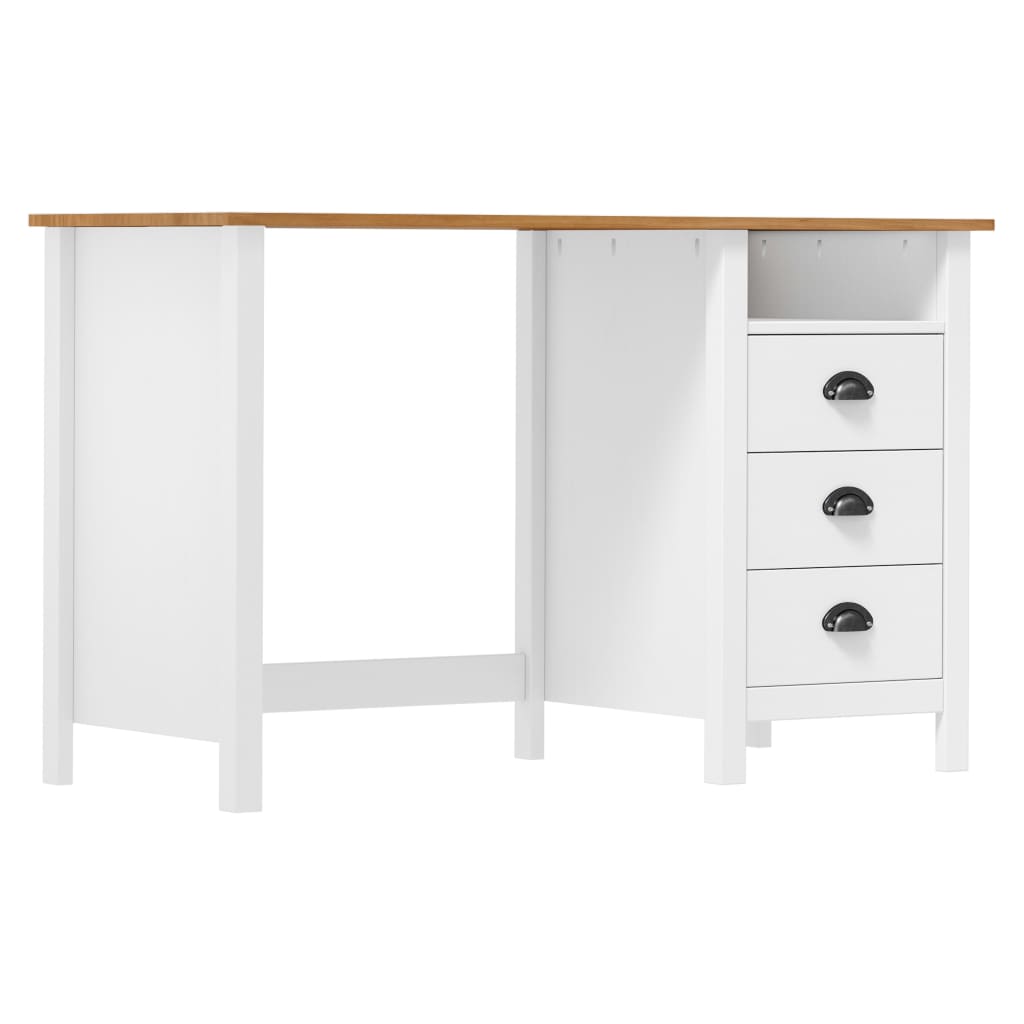 Bureau Hill Range met 3 lades 120x50x74 cm massief grenenhout