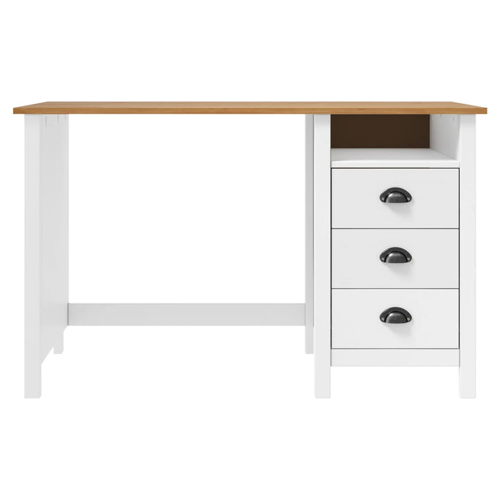 Bureau Hill Range met 3 lades 120x50x74 cm massief grenenhout