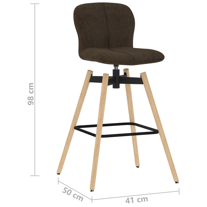 Barstoelen draaibaar 2 st stof bruin