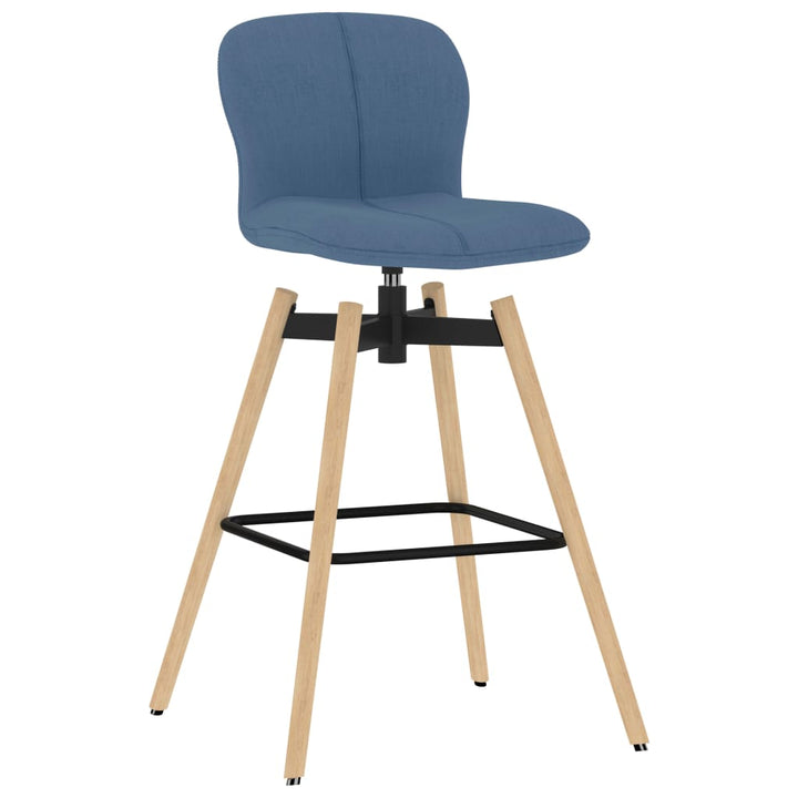 Barstoelen draaibaar 2 st stof blauw