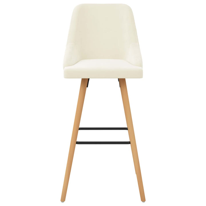 Barstoelen 2 st fluweel crème