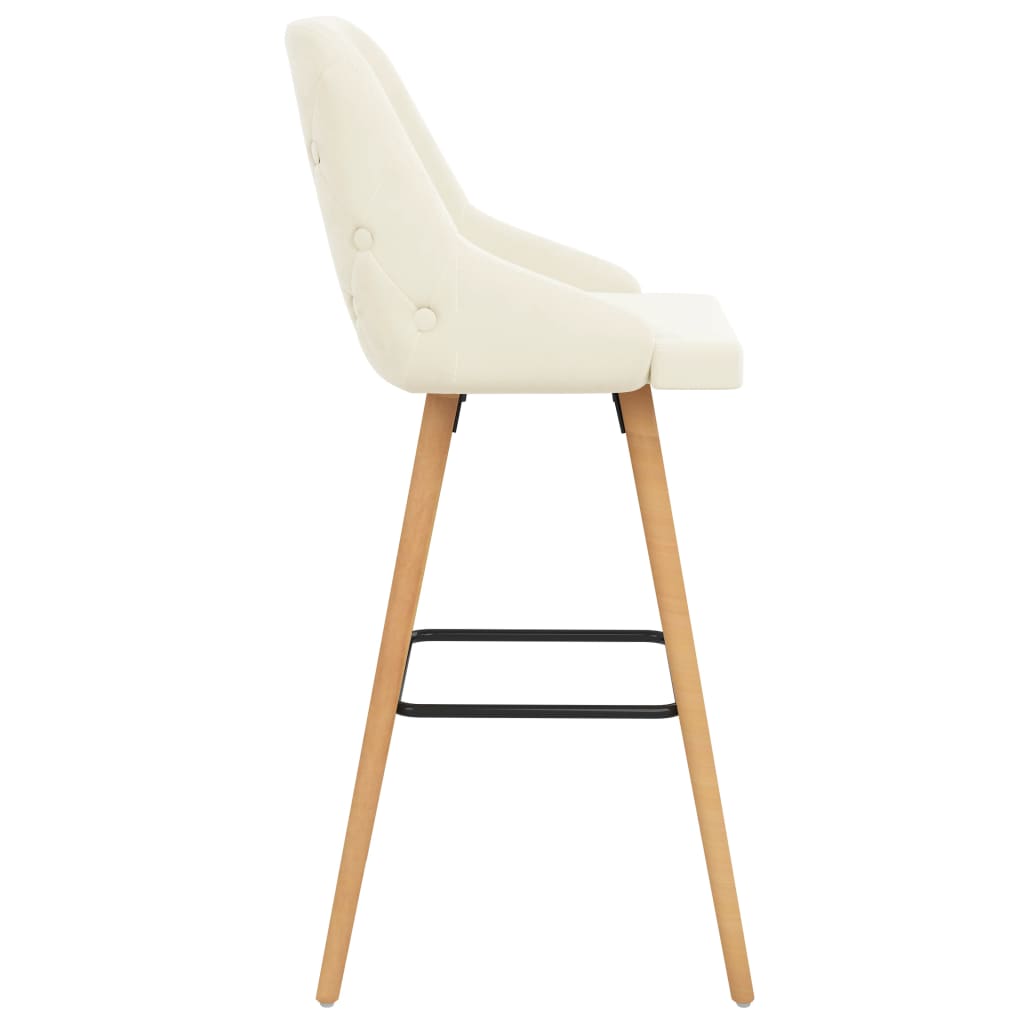 Barstoelen 2 st fluweel crème