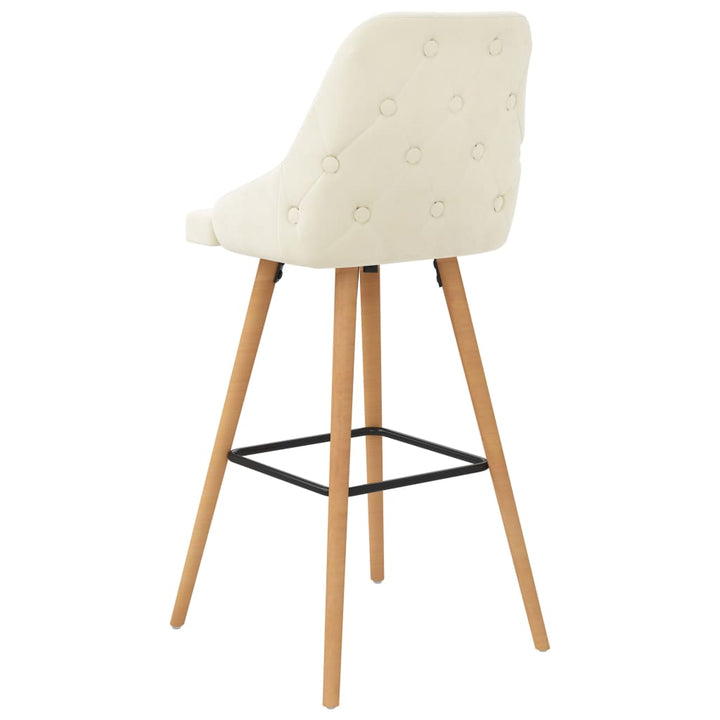 Barstoelen 2 st fluweel crème