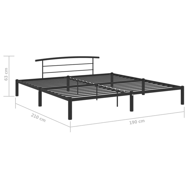 Bedframe metaal zwart 180x200 cm