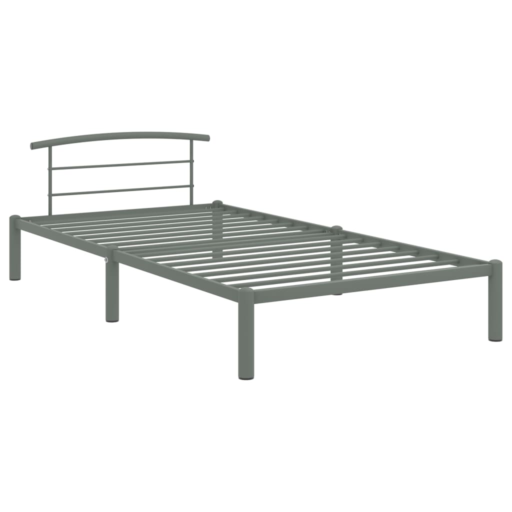 Bedframe metaalgrijs 90x200 cm