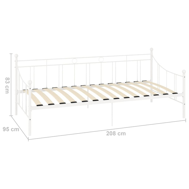 Bedbankframe metaal wit 90x200 cm