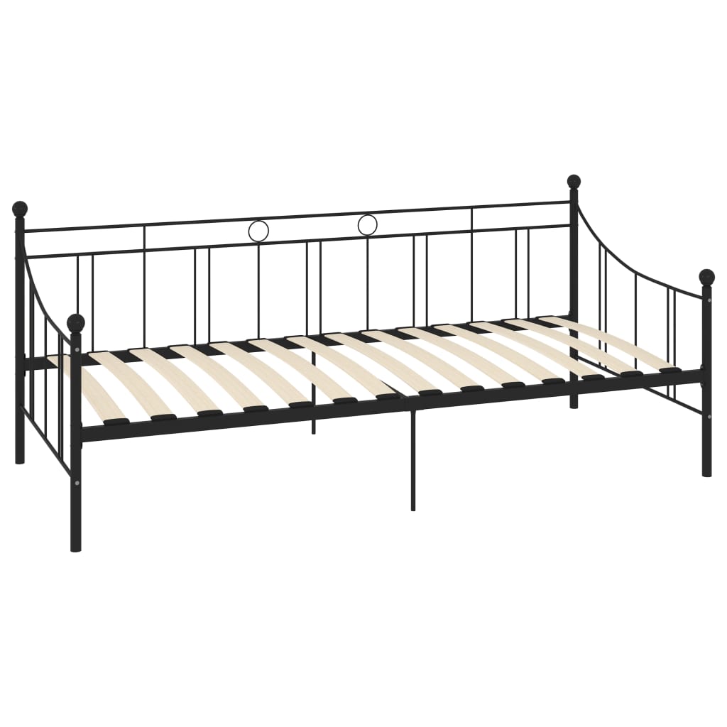 Bedbankframe metaal zwart 90x200 cm