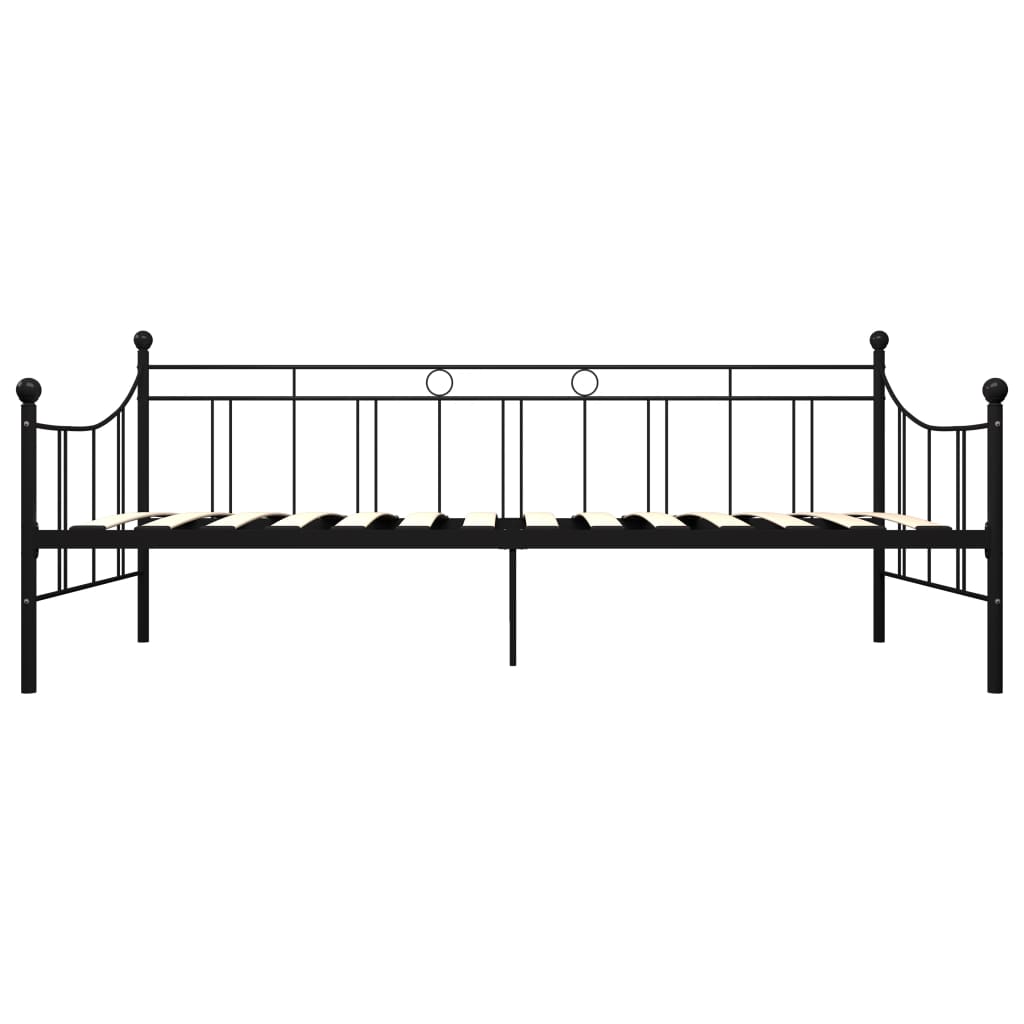 Bedbankframe metaal zwart 90x200 cm