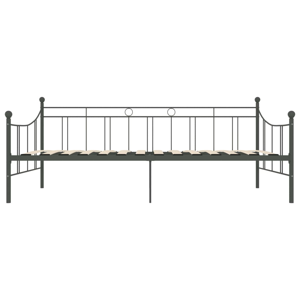 Bedbankframe metaal grijs 90x200 cm