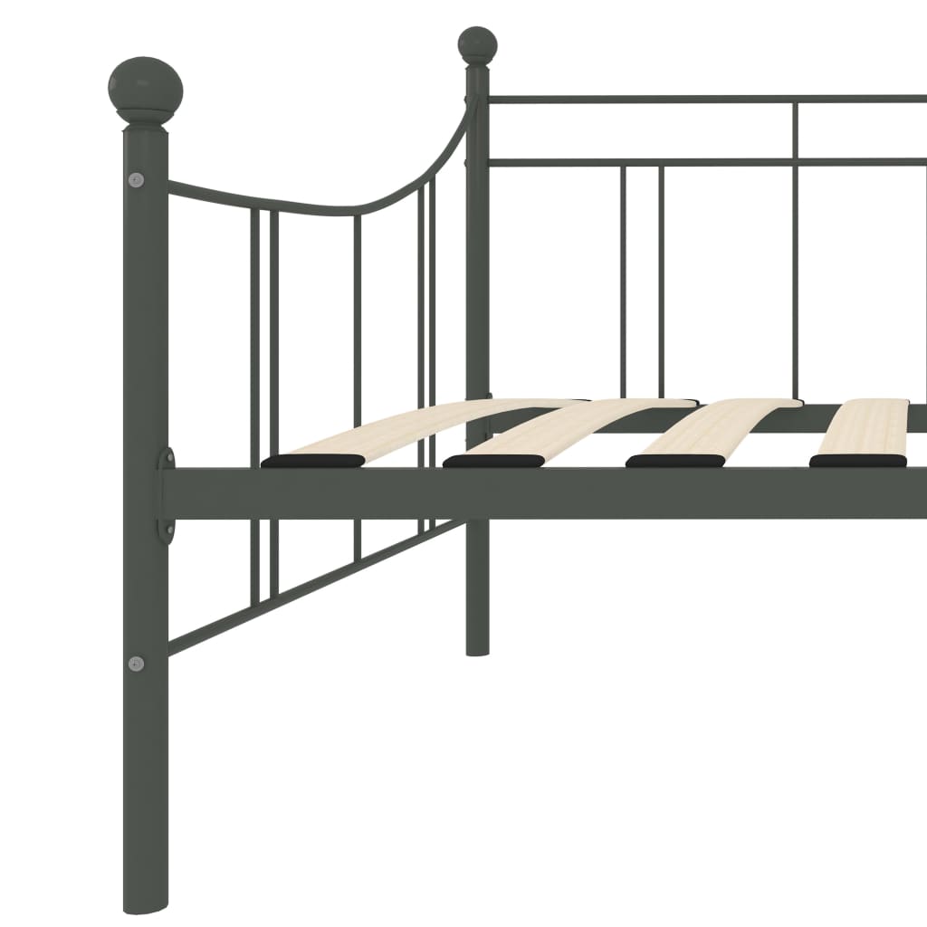 Bedbankframe metaal grijs 90x200 cm