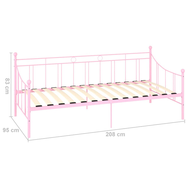 Bedbankframe metaal roze 90x200 cm