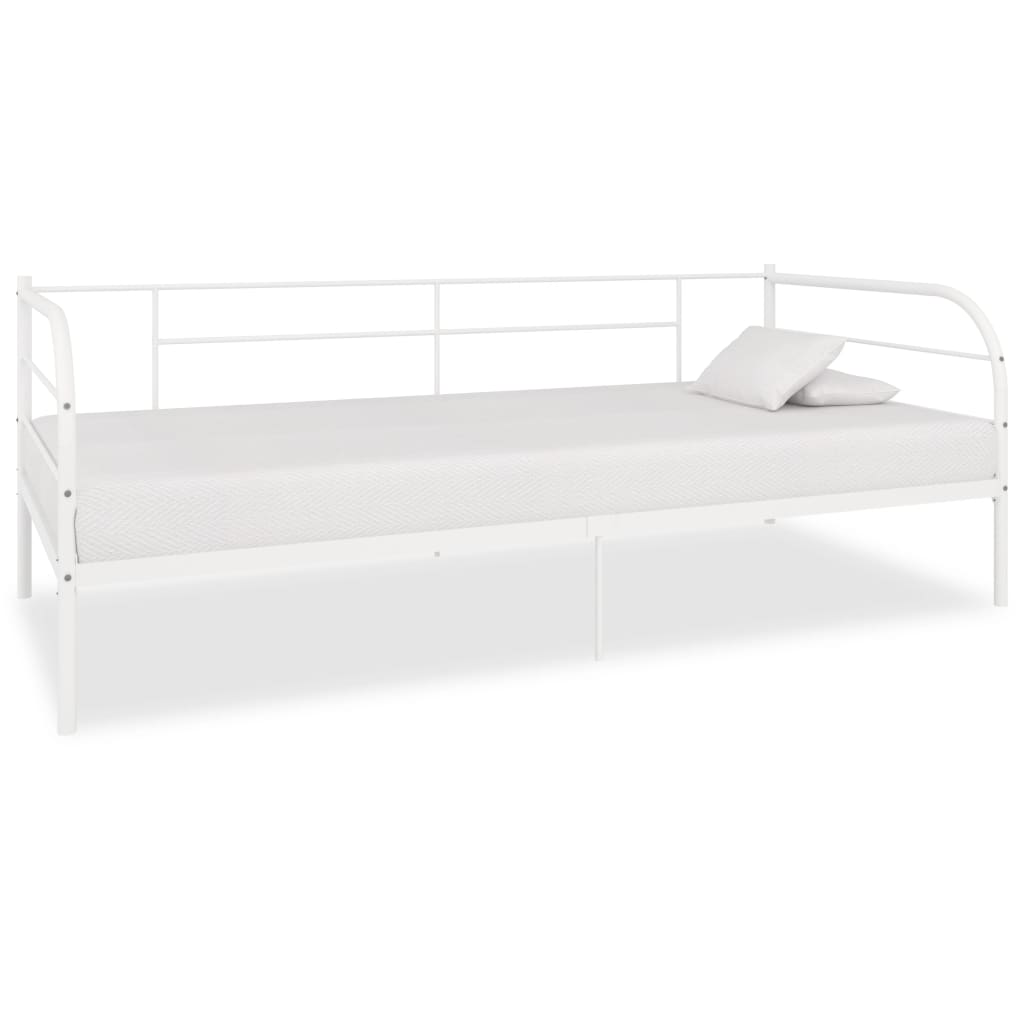 Bedbankframe metaal wit 90x200 cm