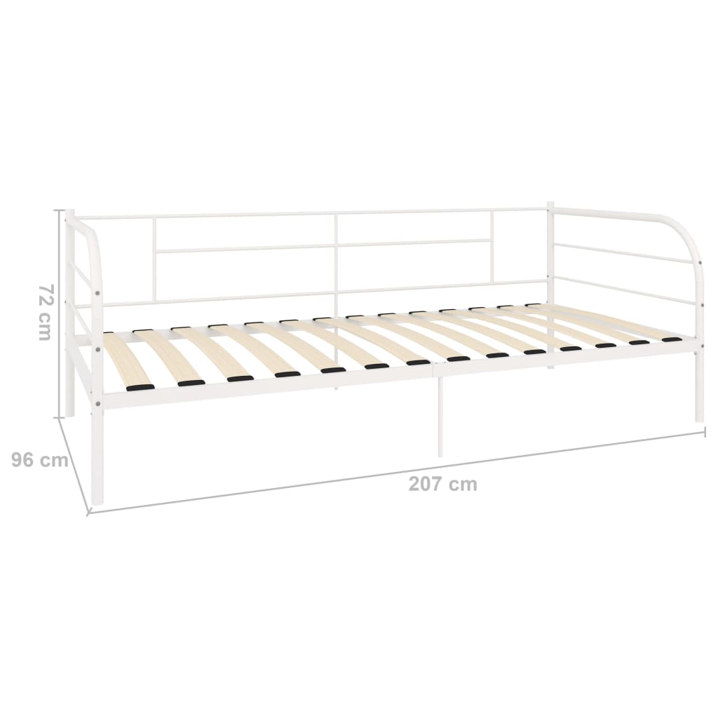 Bedbankframe metaal wit 90x200 cm