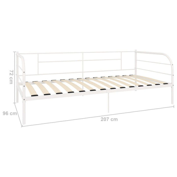 Bedbankframe metaal wit 90x200 cm