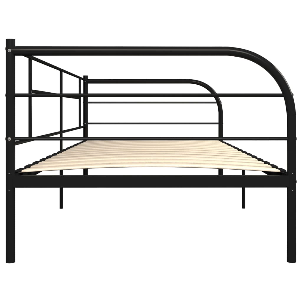 Bedbankframe metaal zwart 90x200 cm