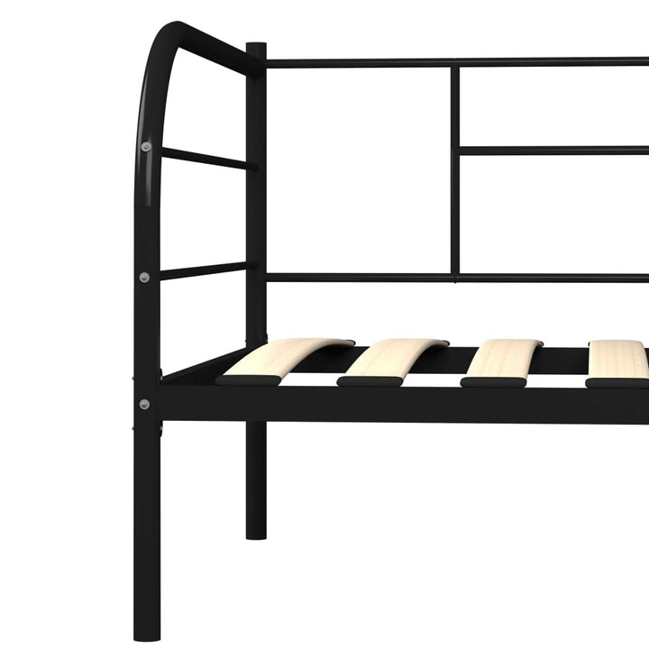 Bedbankframe metaal zwart 90x200 cm