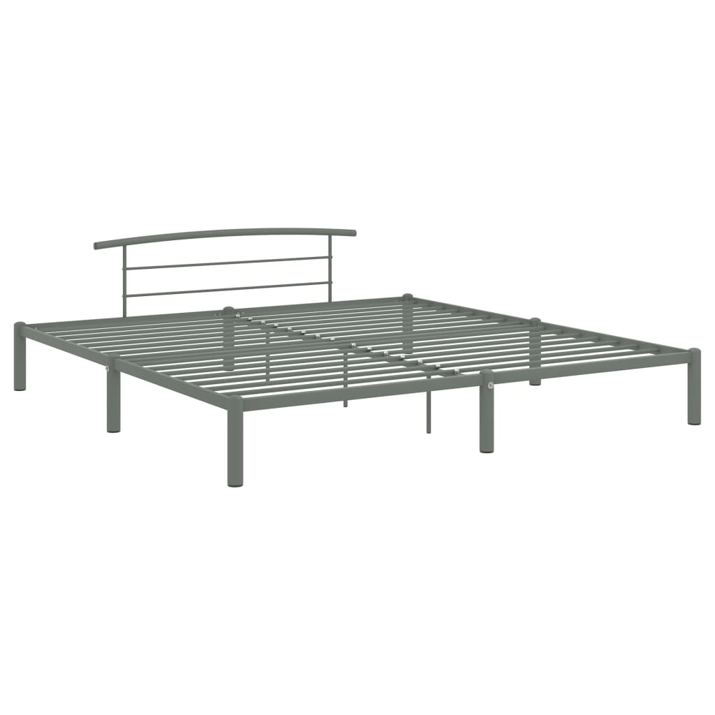 Bedframe metaal grijs 200x200 cm