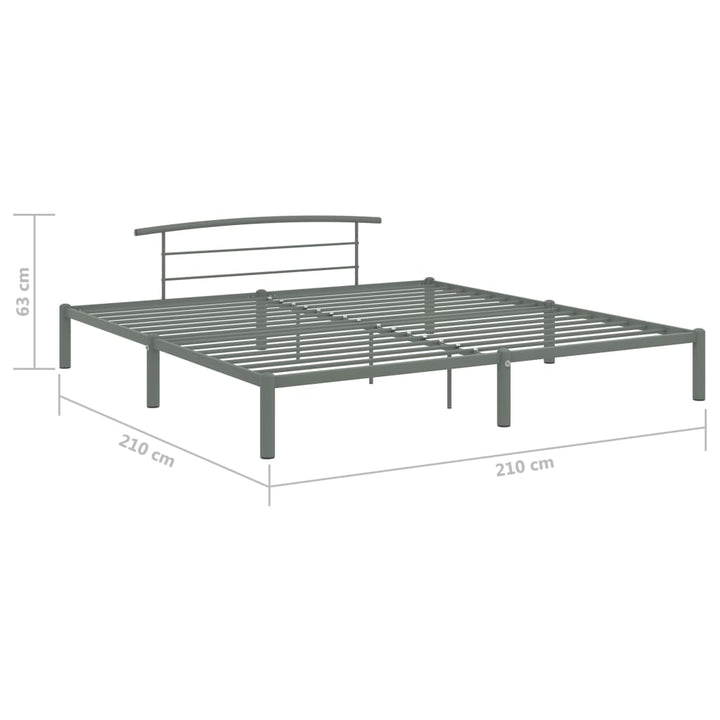 Bedframe metaal grijs 200x200 cm