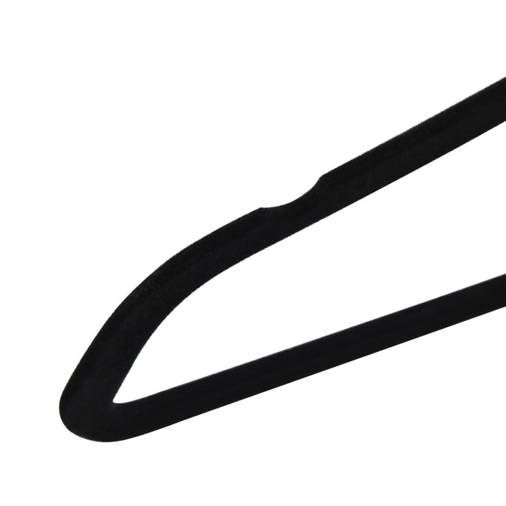 50-delige Kledinghangerset anti-slip fluweel zwart