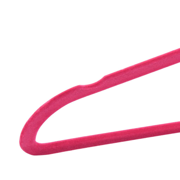 50-delige Kledinghangerset anti-slip fluweel roze