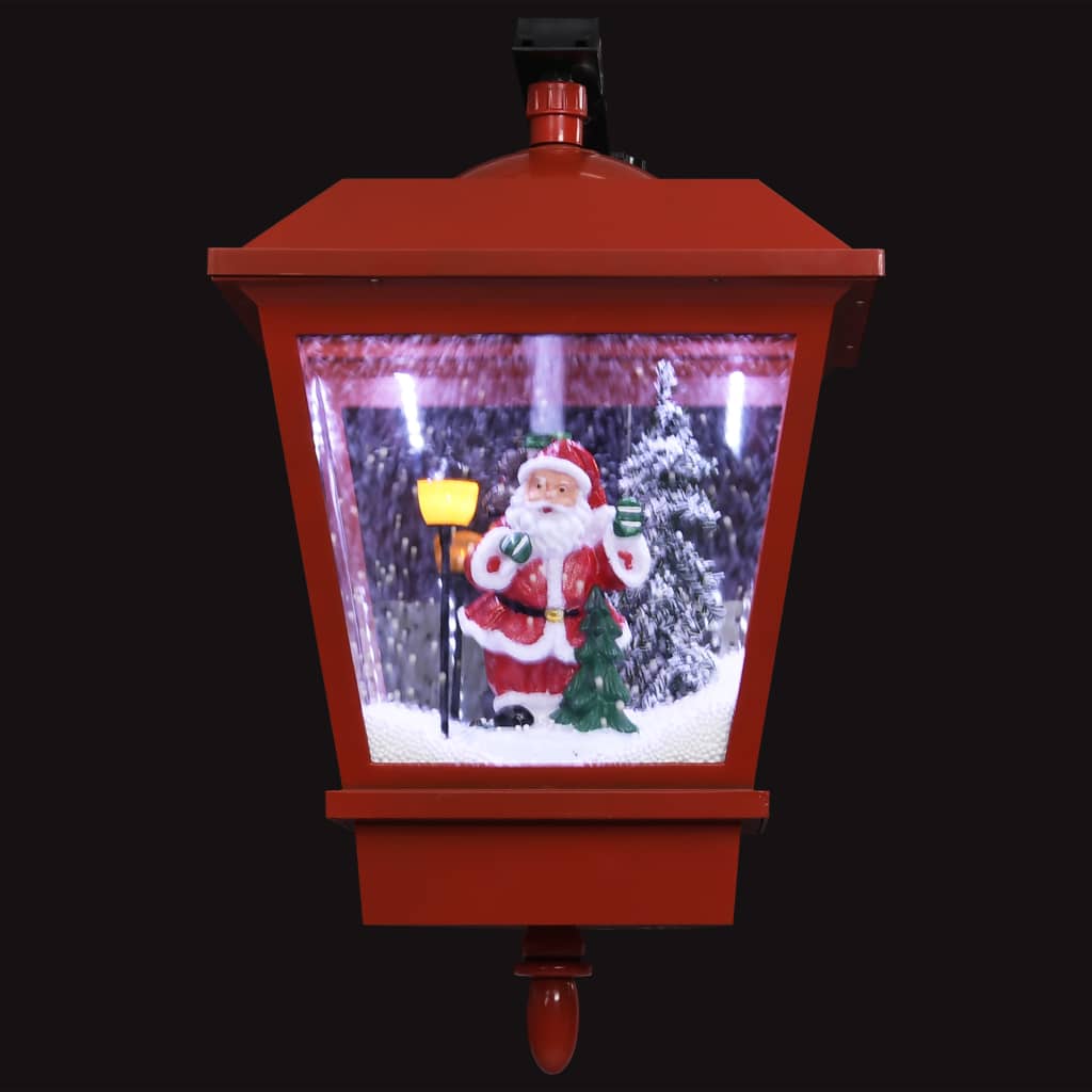 Kerstwandlamp met LED-lampjes en kerstman 40x27x45 cm rood