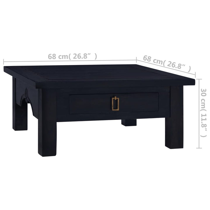 Salontafel 68x68x30 cm massief mahoniehout lichtkoffiekleurig