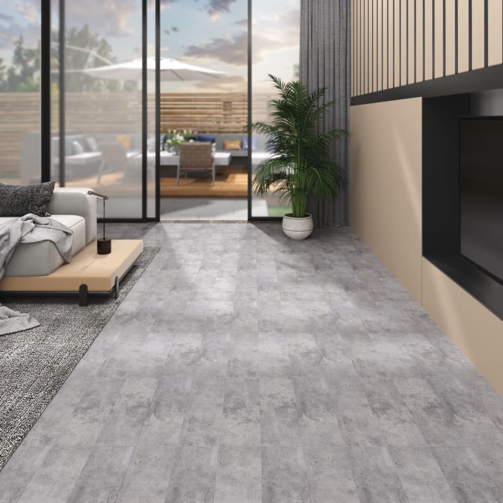 Vloerplanken niet-zelfklevend 5,26 m² 2 mm PVC cementbruin