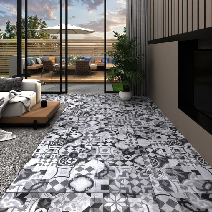 Vloerplanken 5,26 m² 2 mm PVC grijs patroon