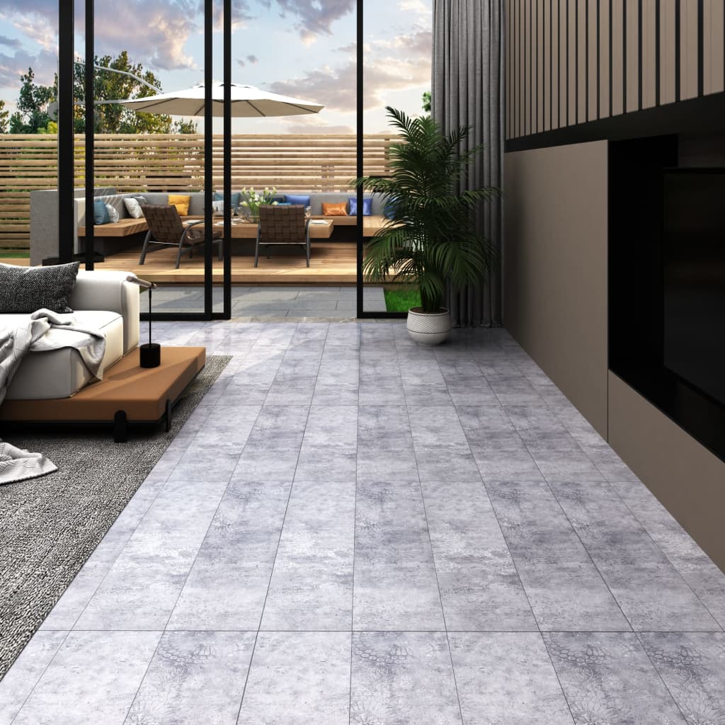 Vloerplanken zelfklevend 4,46 m² 3 mm PVC cementgrijs