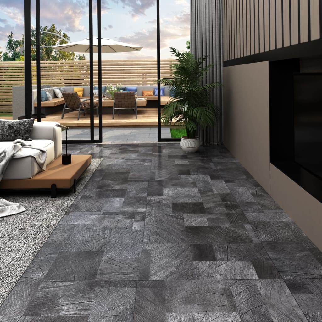 Vloerplanken zelfklevend 5,11 m² PVC houtstructuur grijs