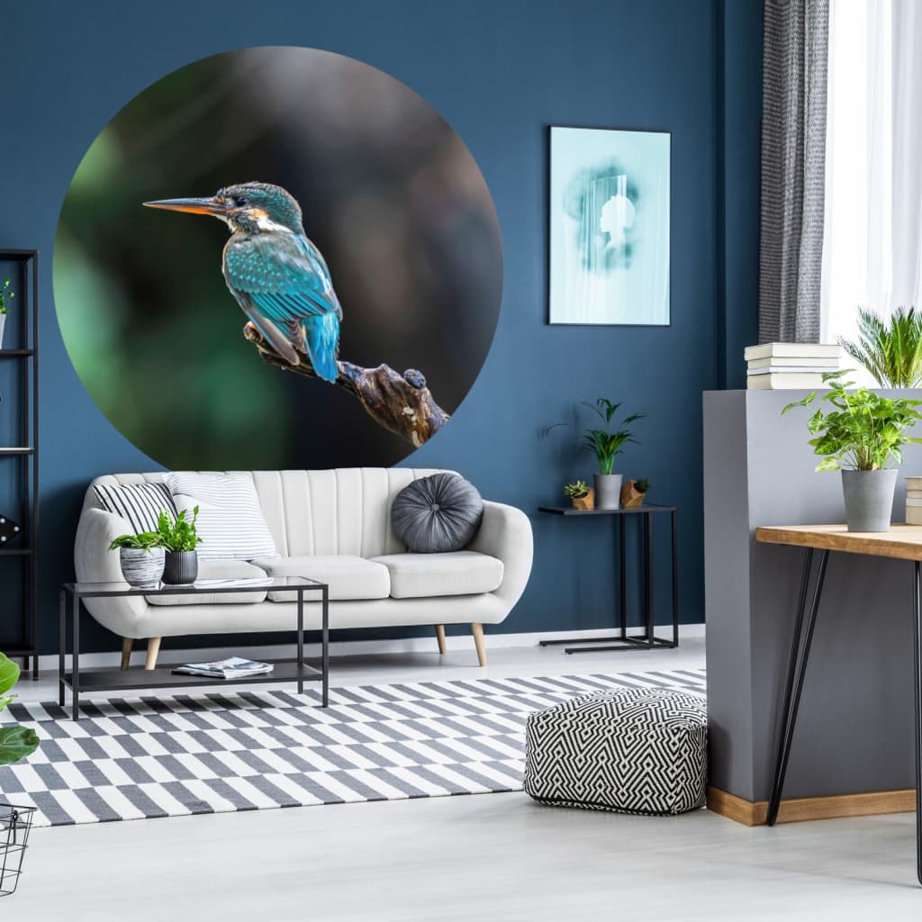 WallArt Behangcirkel The Kingfisher 142,5 cm