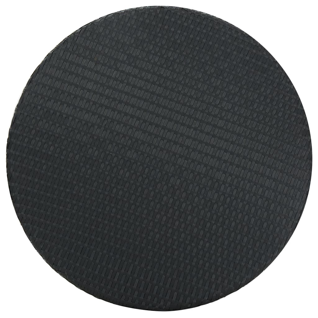 Tuintafel 75,5x106 cm poly rattan zwart