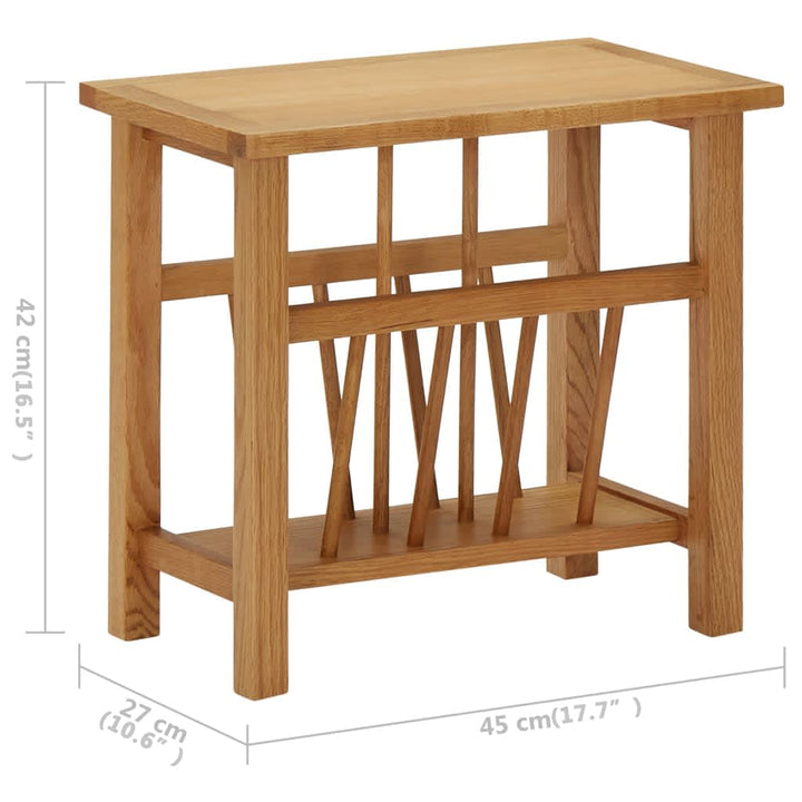 Bijzettafel 45x27x42 cm massief eikenhout