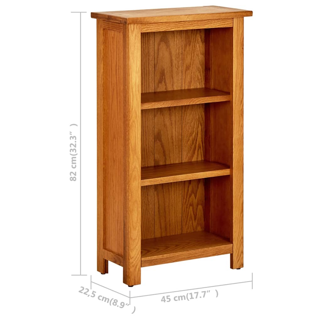 Boekenkast 45x22,5x82 cm massief eikenhout