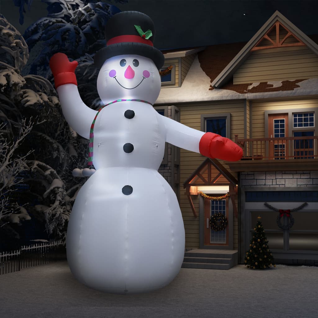 Kerstsneeuwpop opblaasbaar met LED XXL IP44 600 cm