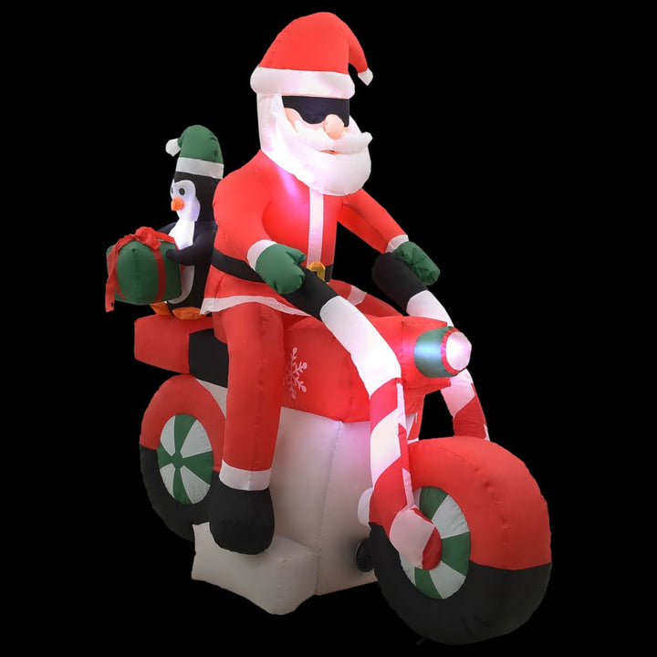 Kerstman opblaasbaar op motorfiets LED IP44 160 cm