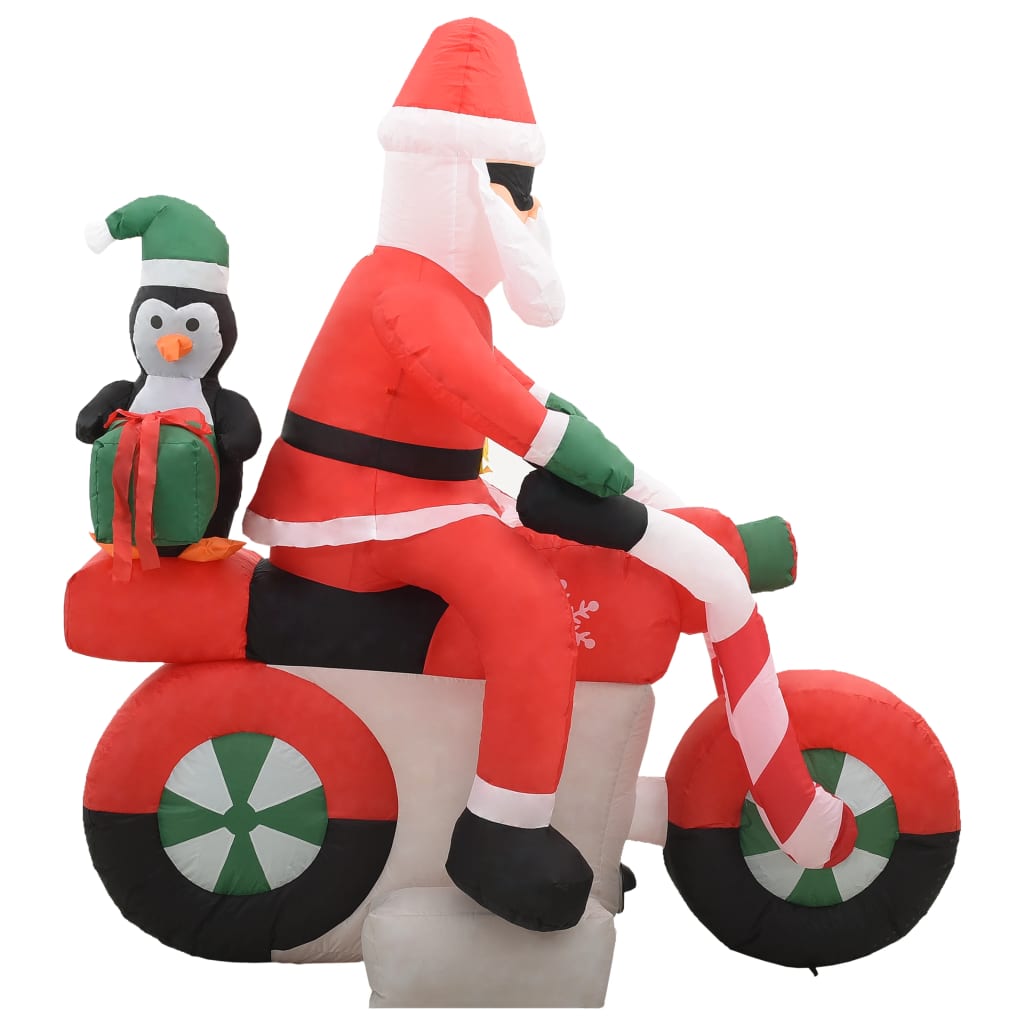 Kerstman opblaasbaar op motorfiets LED IP44 160 cm