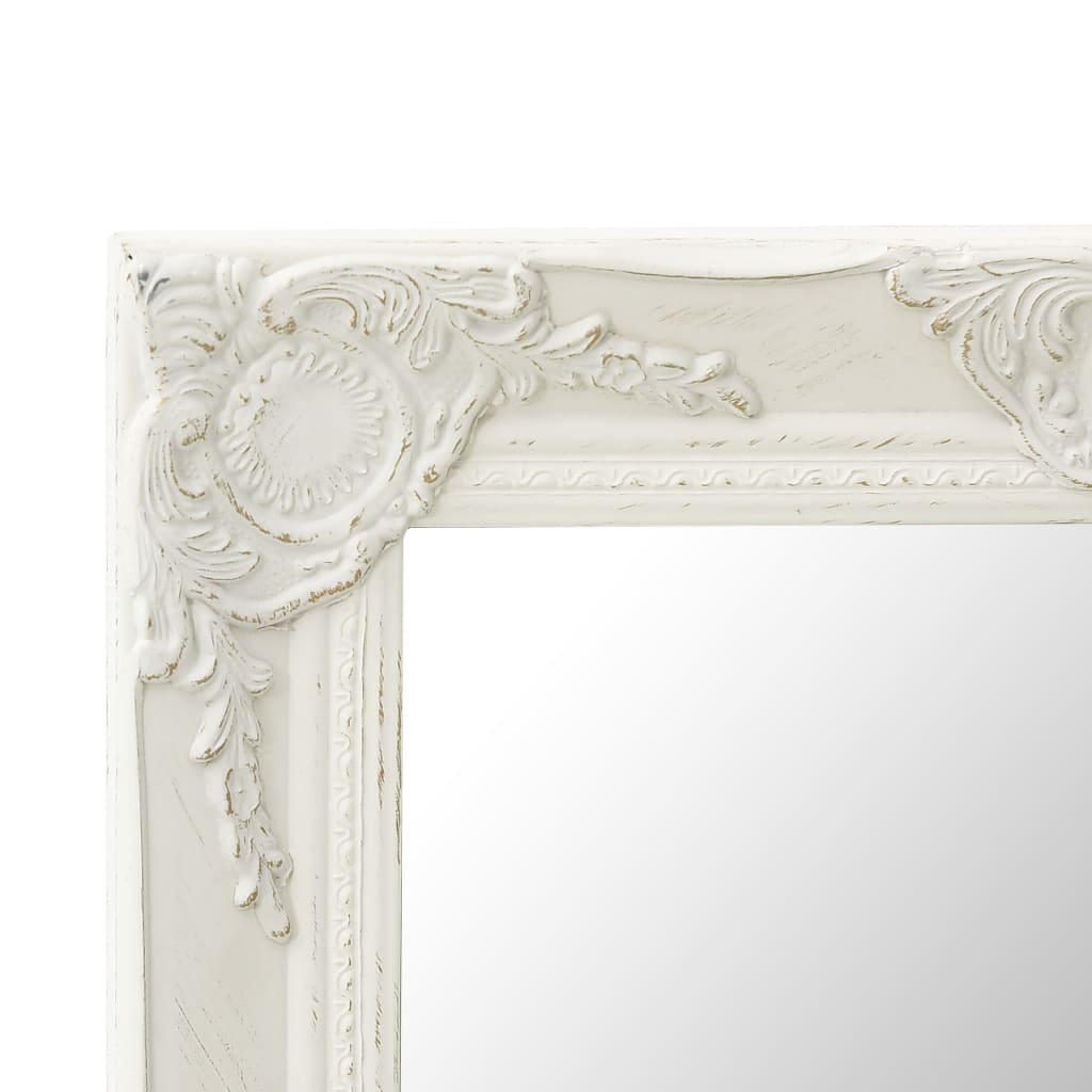 Wandspiegel barok stijl 50x50 cm wit