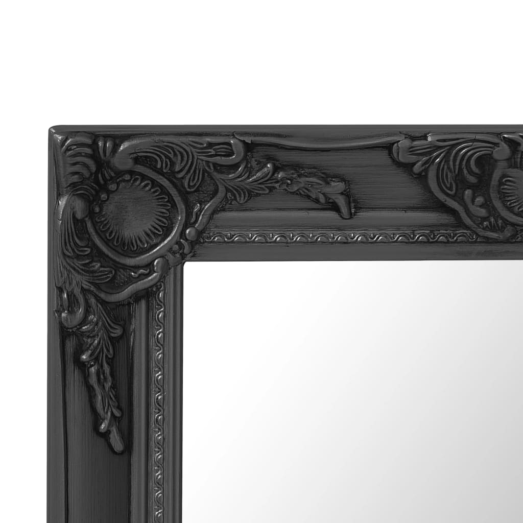 Wandspiegel barok stijl 50x50 cm zwart