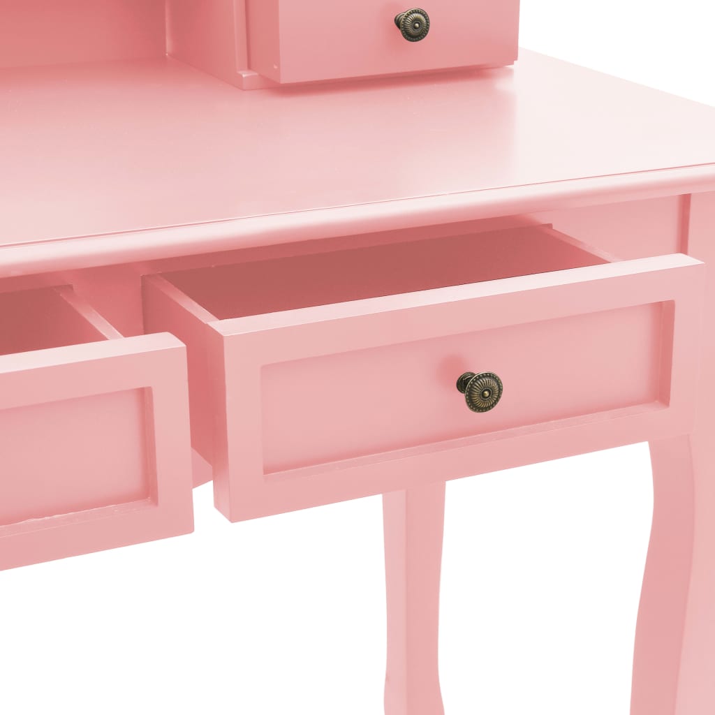 Kaptafelset met kruk 100x40x146 cm paulowniahout roze