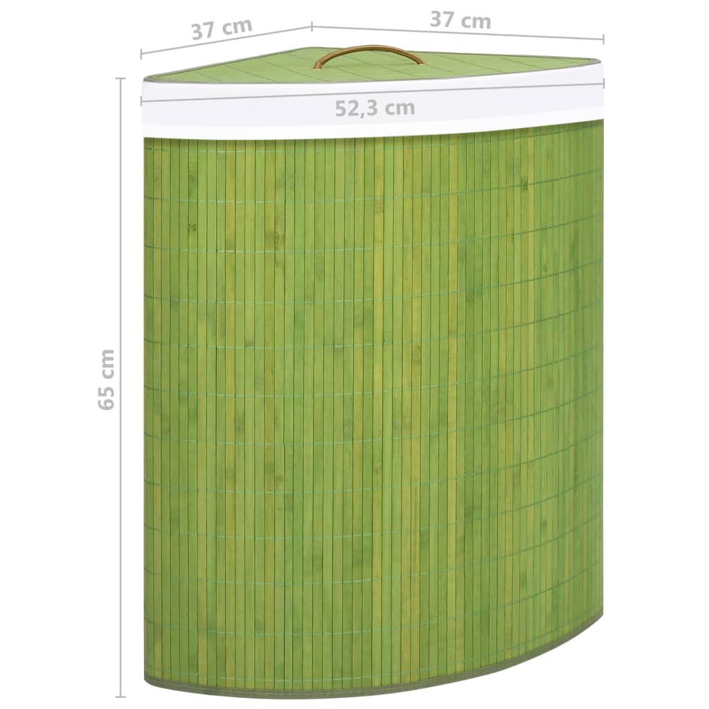 Hoekwasmand 60 L bamboe groen