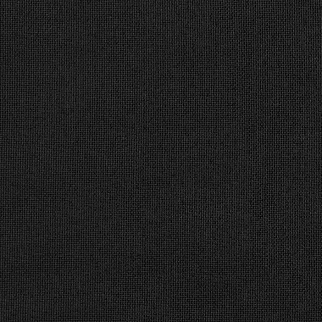 Gordijn linnen-look verduisterend met haken 290x245 cm zwart
