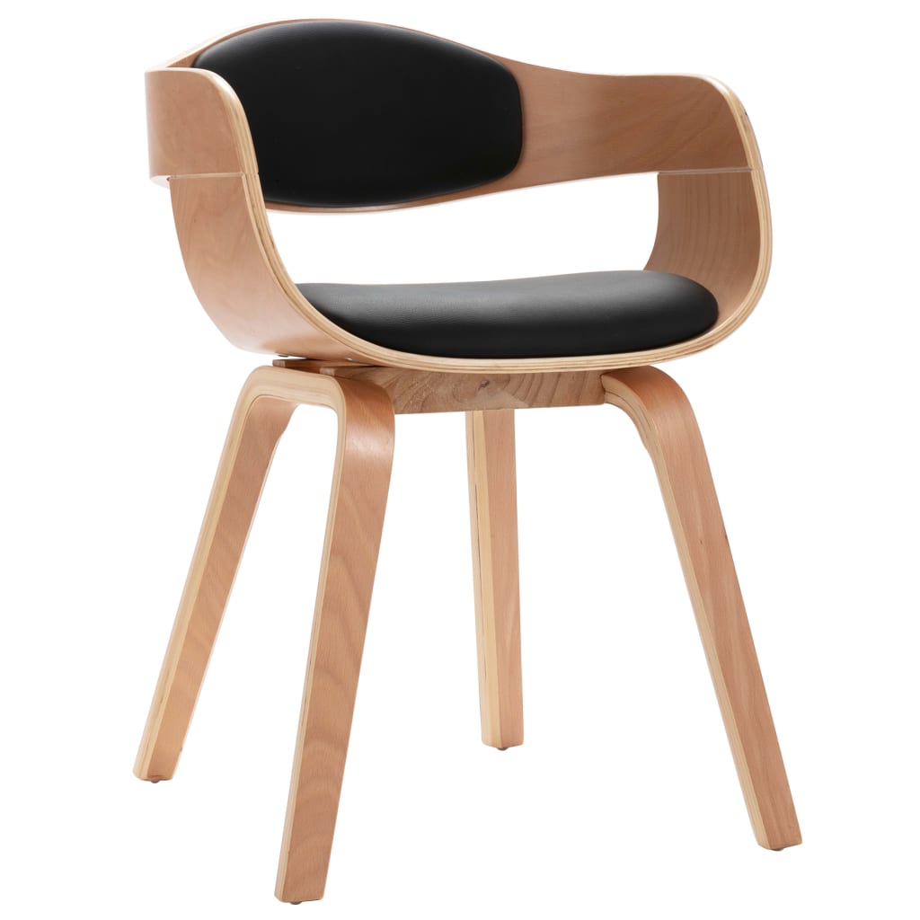 Eetkamerstoelen 4 st gebogen hout en kunstleer