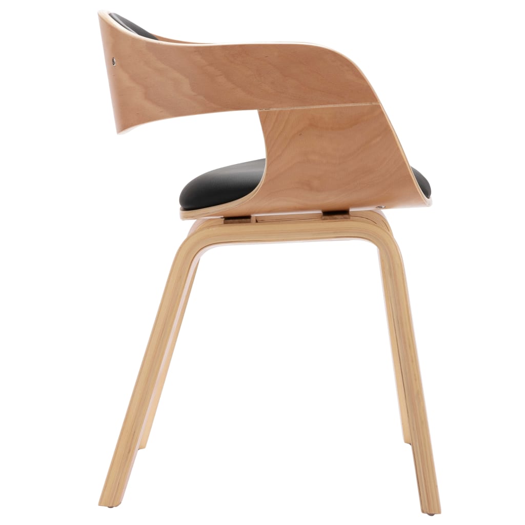 Eetkamerstoelen 4 st gebogen hout en kunstleer