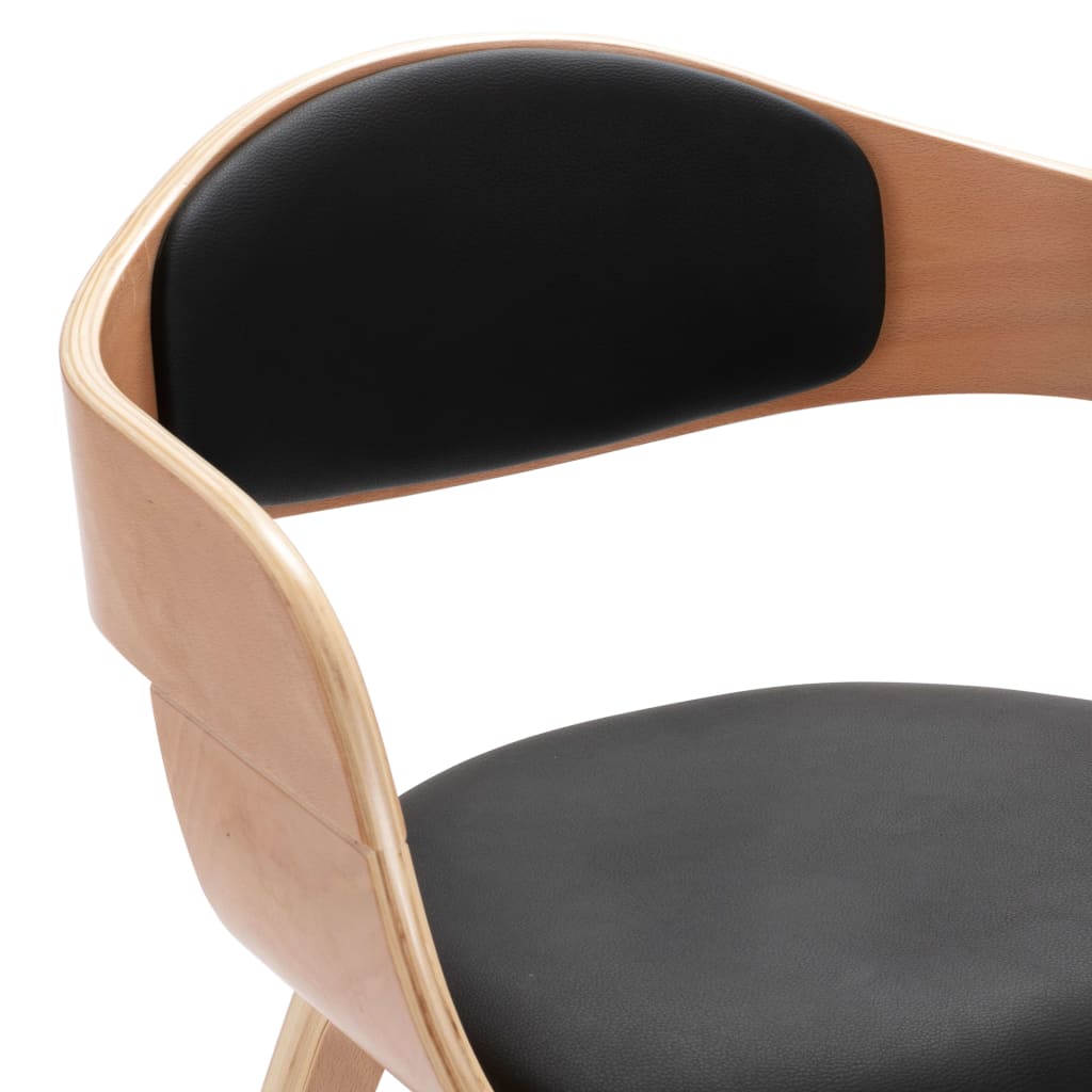 Eetkamerstoelen 4 st gebogen hout en kunstleer