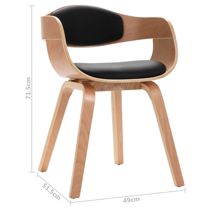 Eetkamerstoelen 4 st gebogen hout en kunstleer