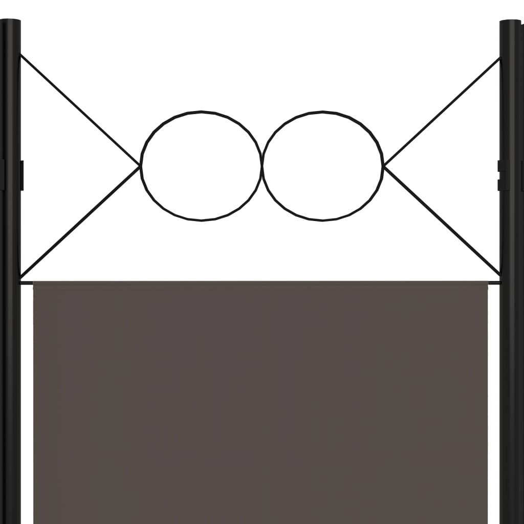 Kamerscherm met 3 panelen 120x180 cm antraciet