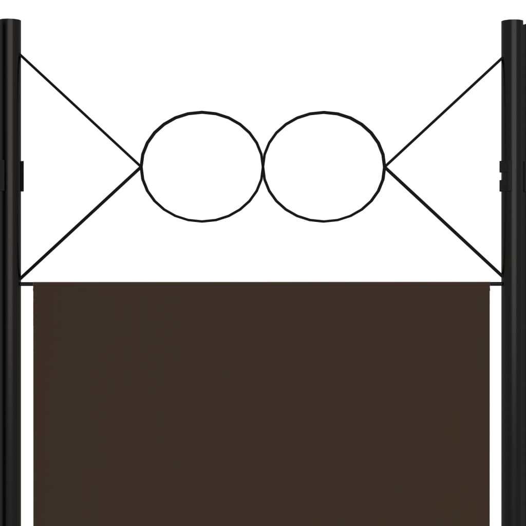 Kamerscherm met 5 panelen 200x180 cm bruin