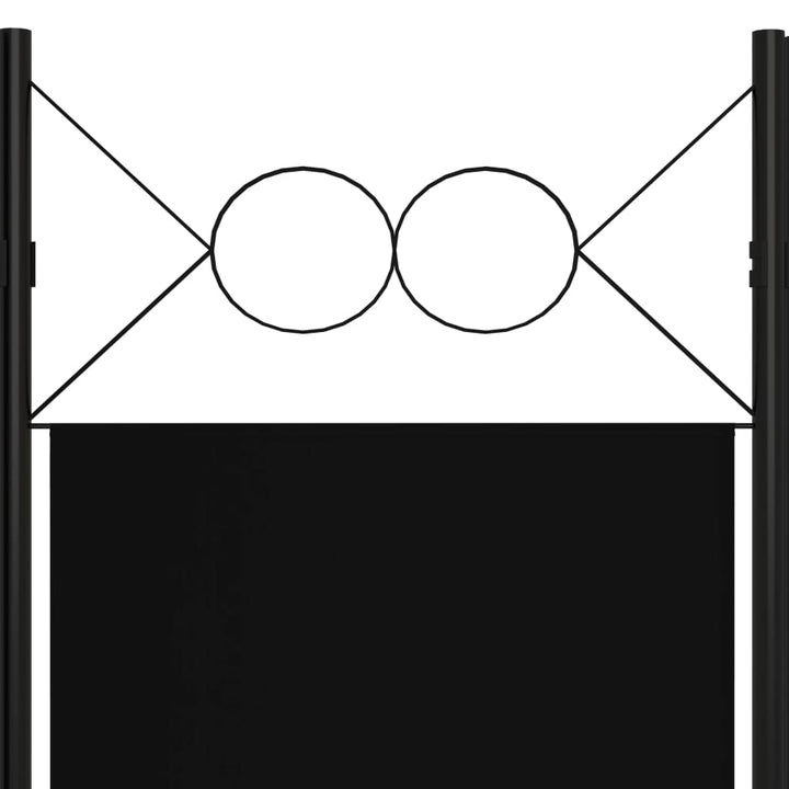Kamerscherm met 5 panelen 200x180 cm zwart